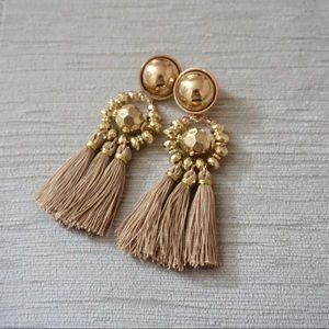 NEW! Gold and Beige Tassel Earrings ✨